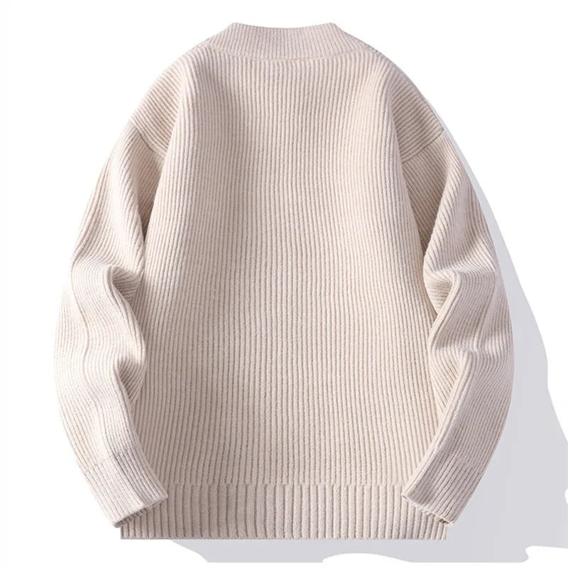 Men's Ribbed Knit Cardigan Jacket | Zip Up