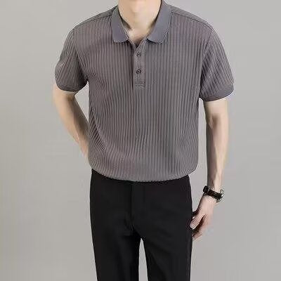 Men's Ribbed Knitted Polo | Short Sleeve