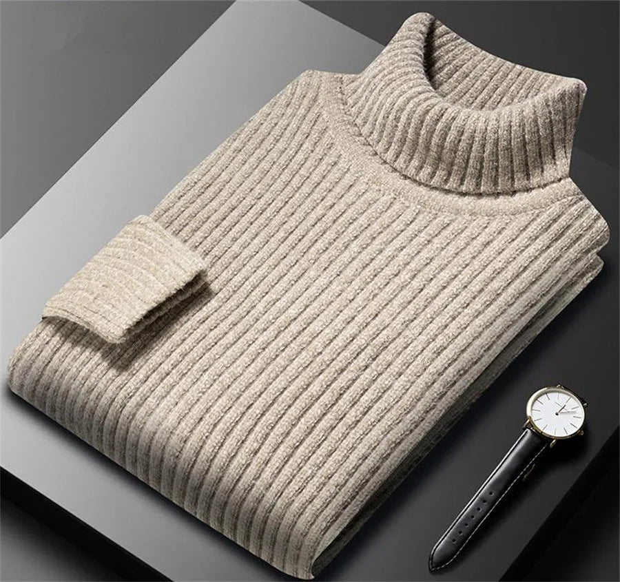 Men's Ribbed Roll Neck Jumper | Long Sleeve