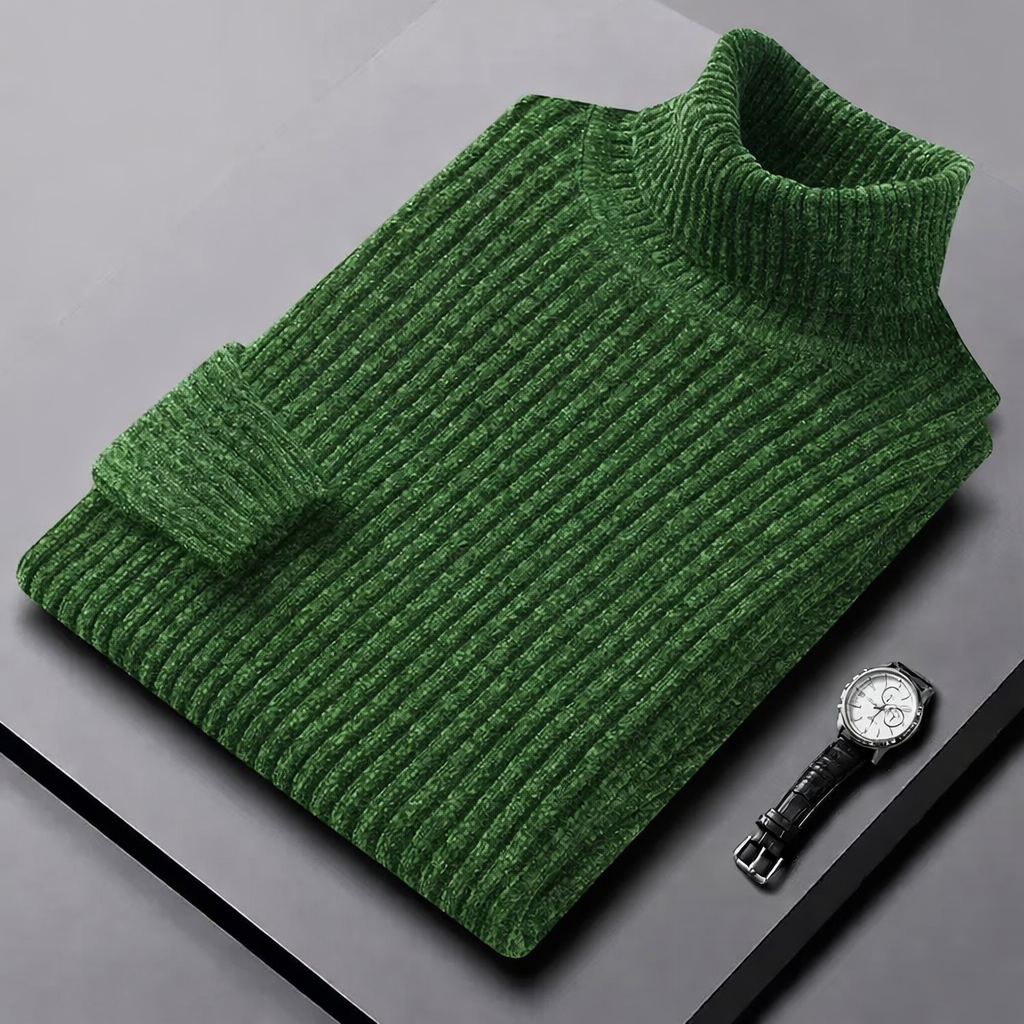 Men's Ribbed Roll Neck Jumper | Long Sleeve
