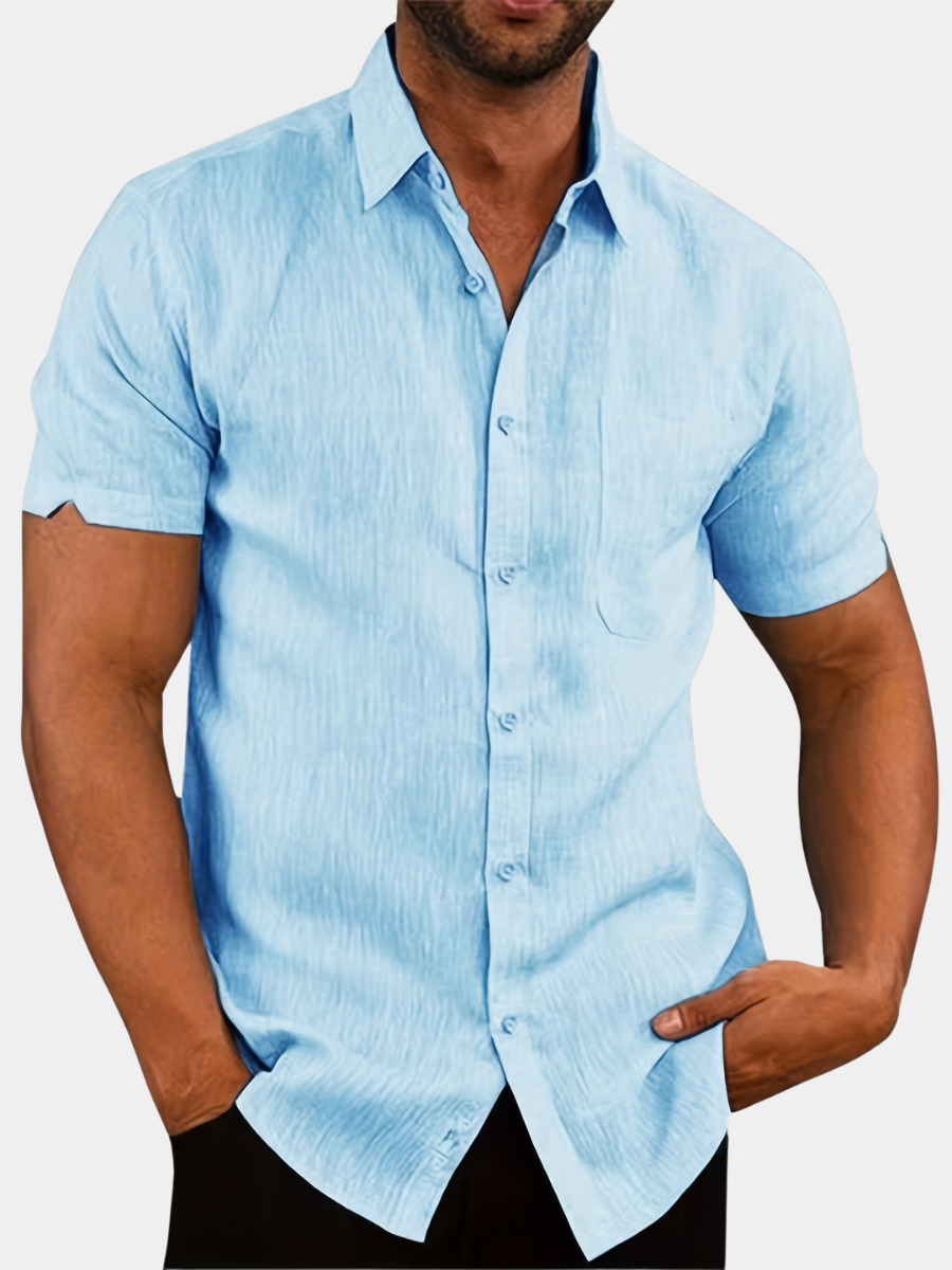 Men's Short Sleeve Summer Shirt | Spread Collar