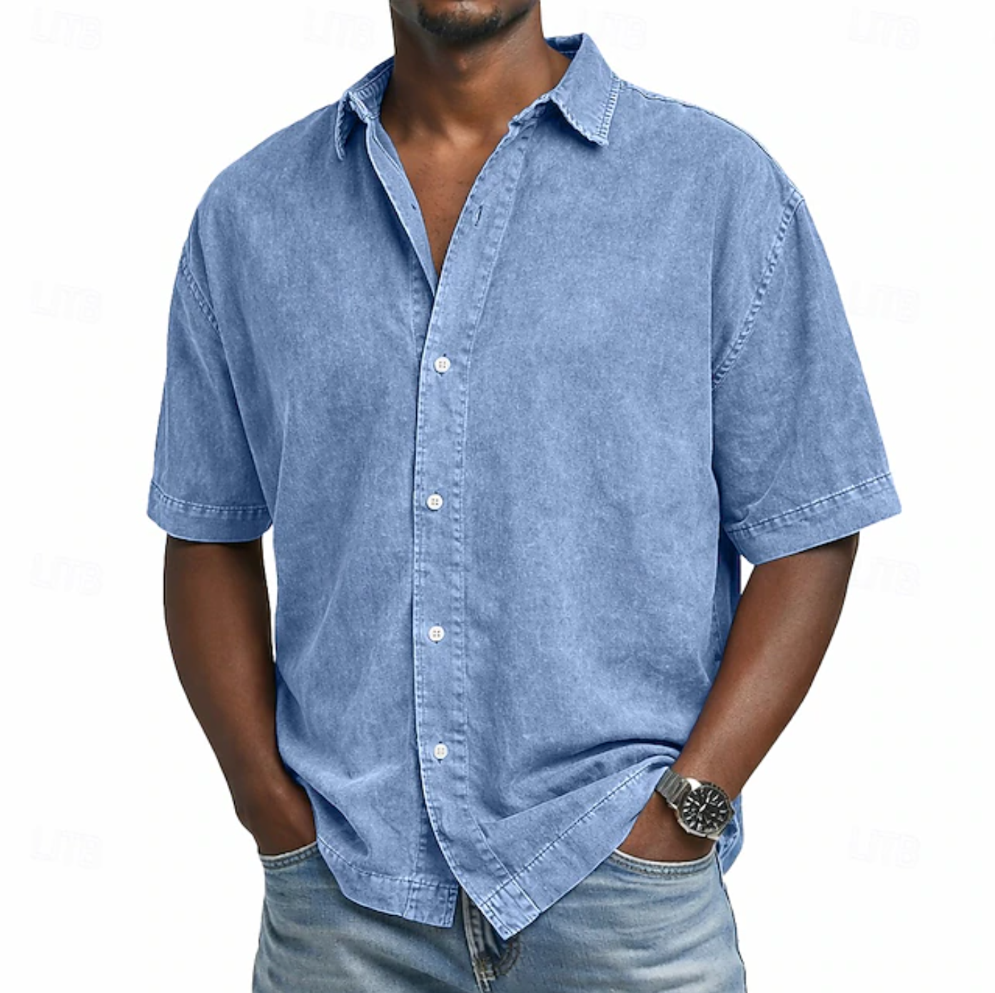 Men's Denim Shirt | Short Sleeve