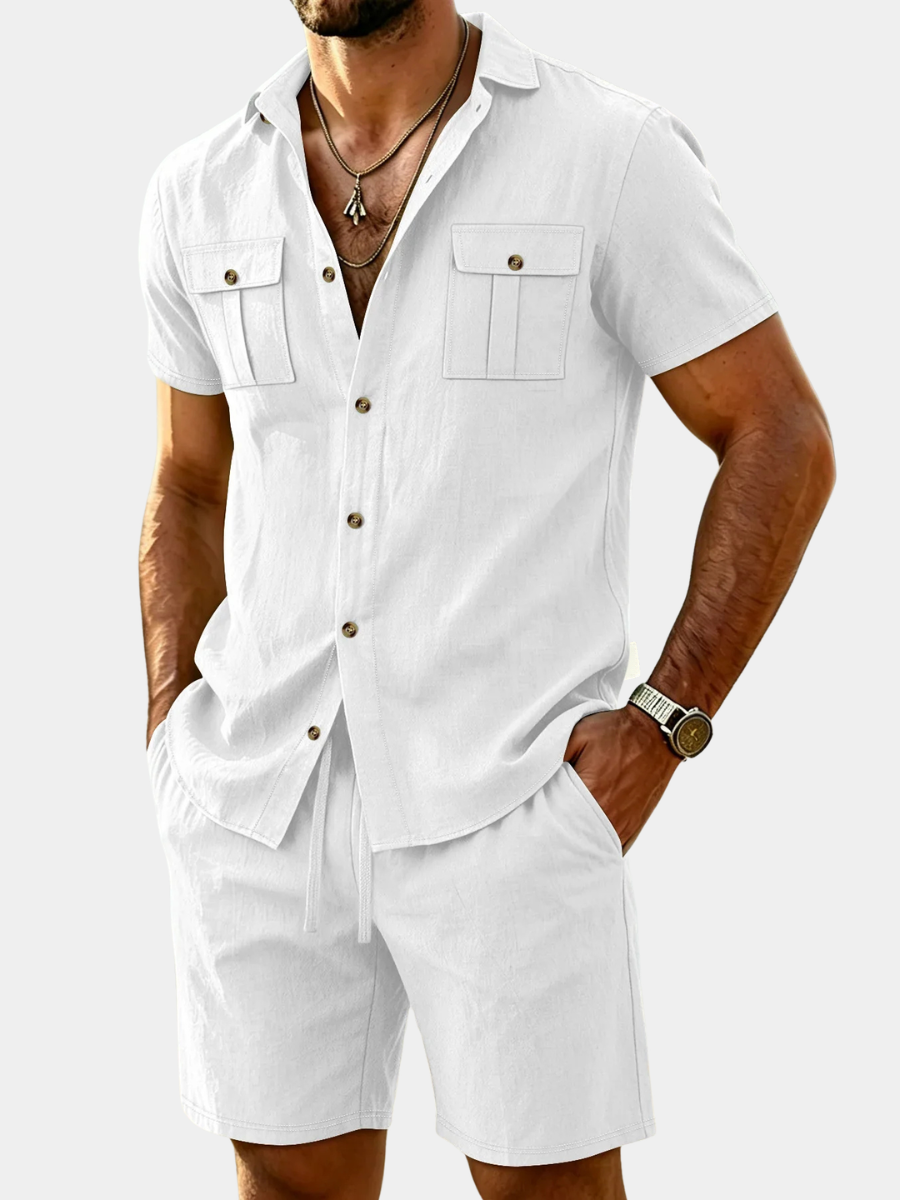 Men's Striped Designer Shirt | Short Sleeve