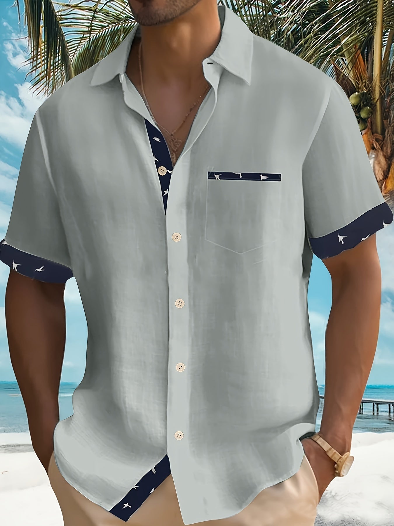Men's Short Sleeve Beach Shirt | Camp Collar
