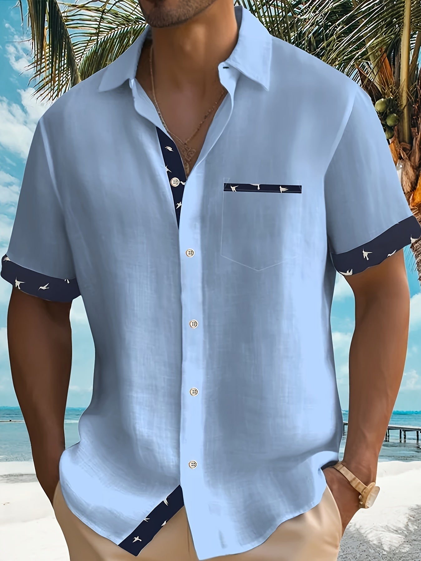 Men's Short Sleeve Beach Shirt | Camp Collar