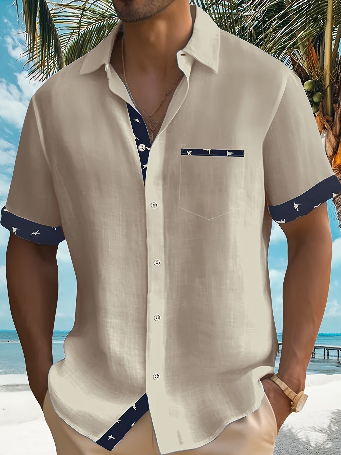 Men's Short Sleeve Beach Shirt | Camp Collar