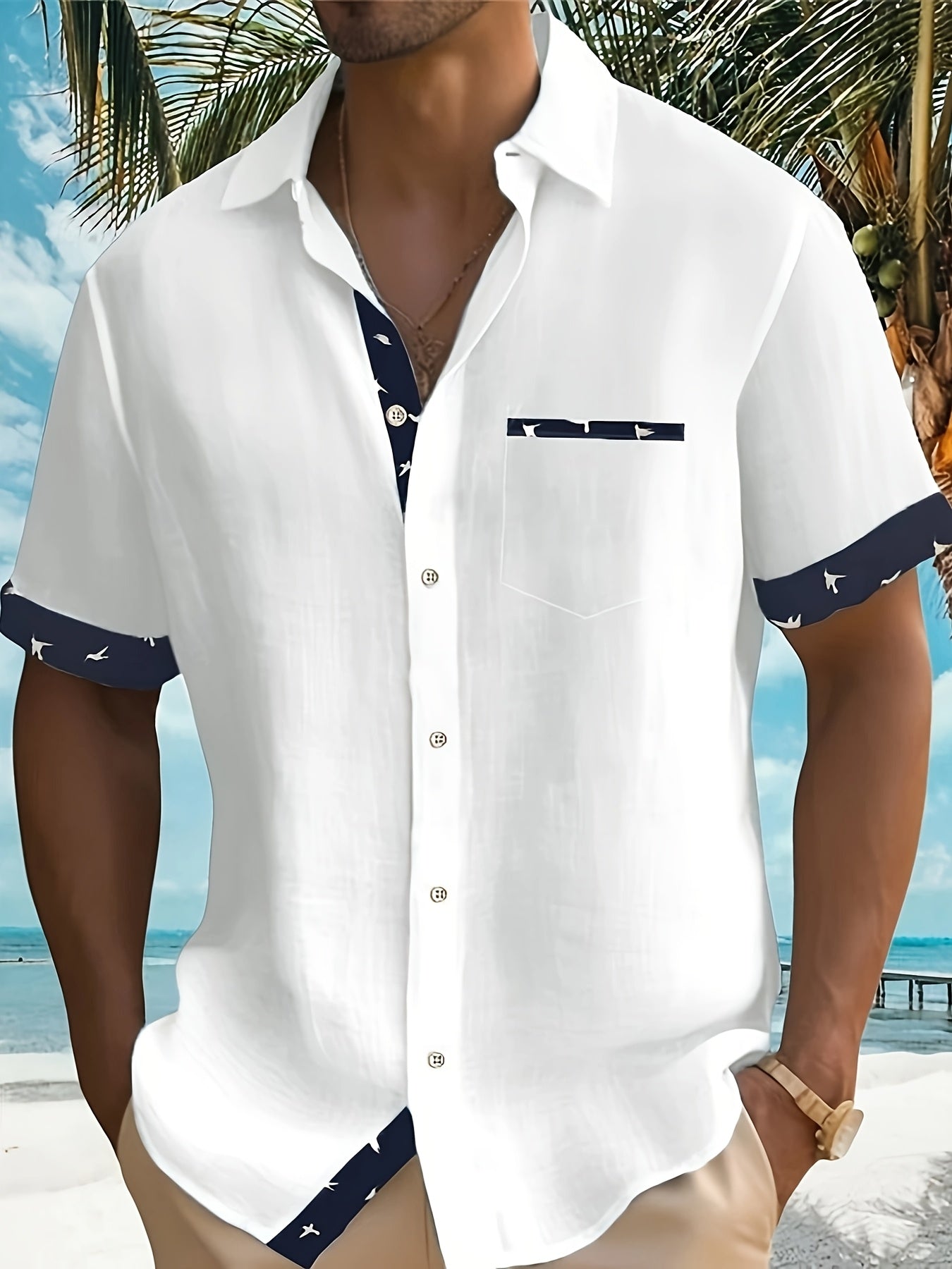 Men's Short Sleeve Beach Shirt | Camp Collar