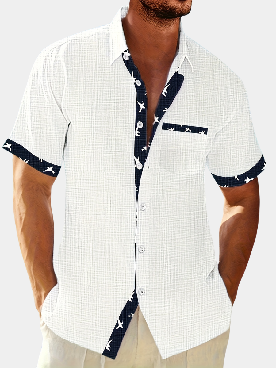 Men's Short Sleeve Beach Shirt | Contrast
