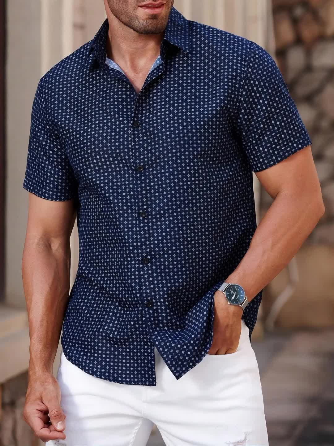 Men's Checked Designer Shirt | Short Sleeve