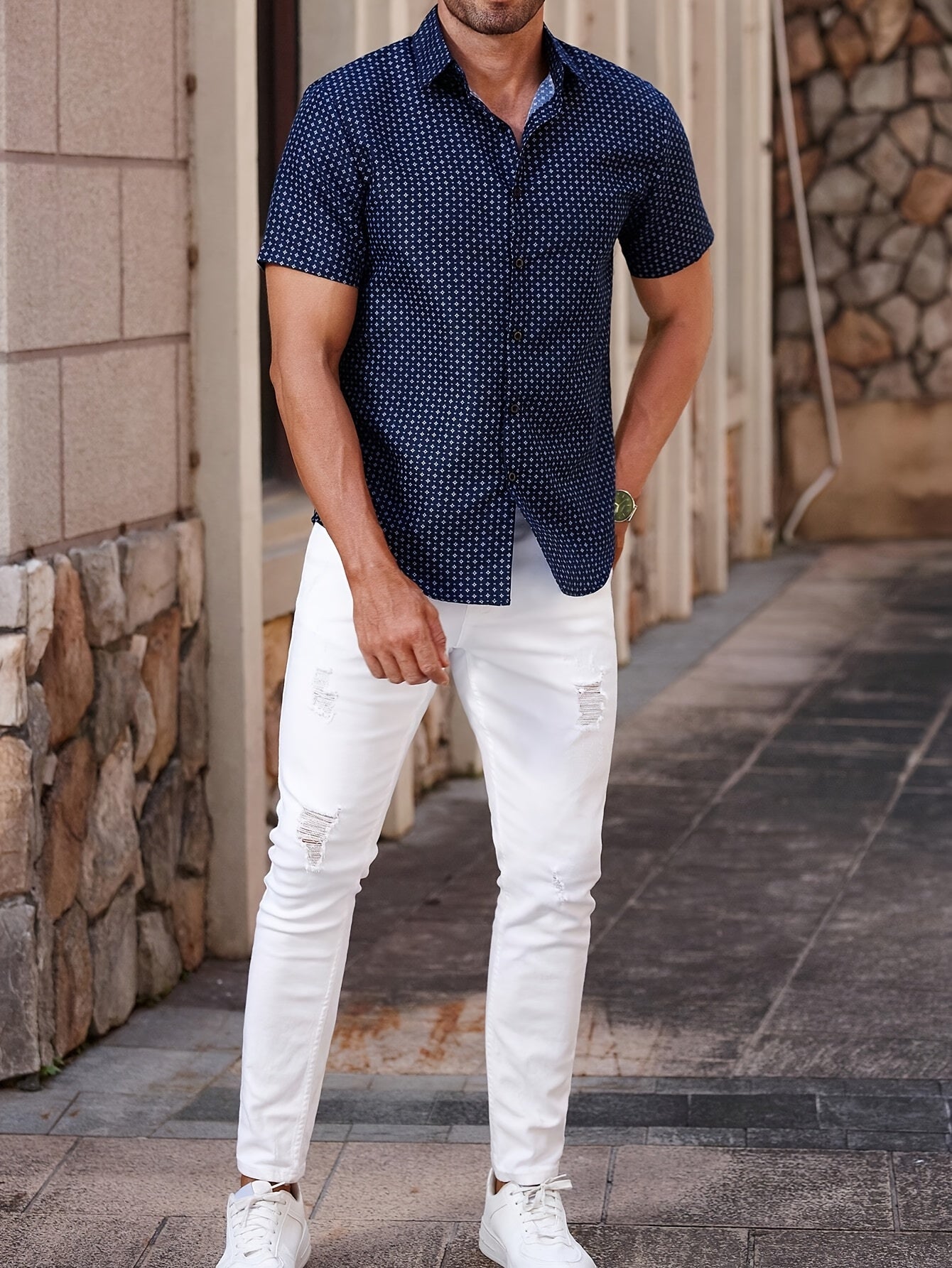 Men's Checked Designer Shirt | Short Sleeve