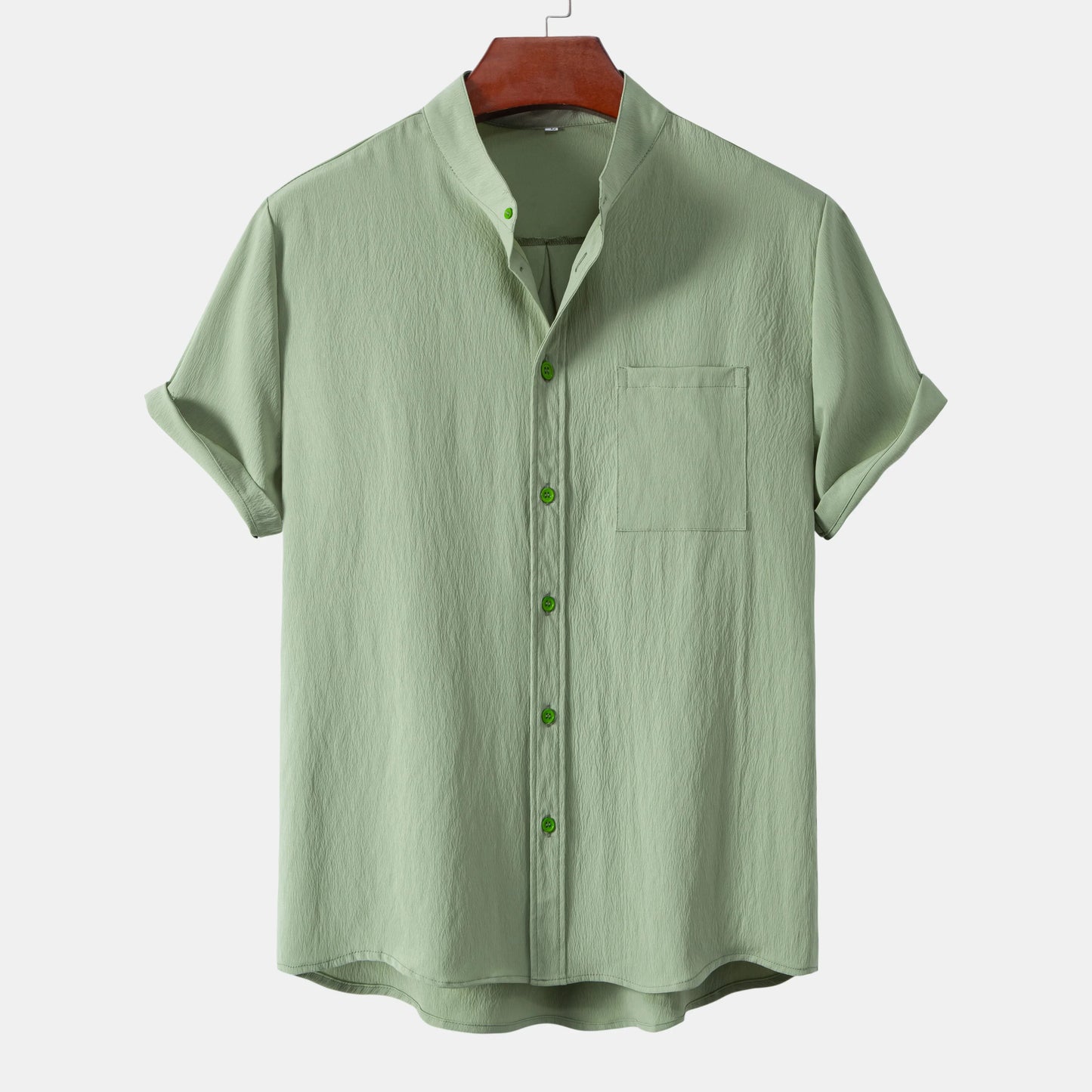 Men's Plain Shirt | Grandad Collar