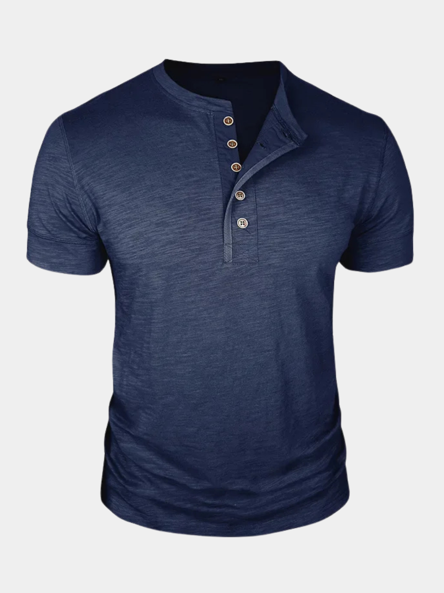 Men's Short Sleeve Henley T-Shirt | Slim Fit