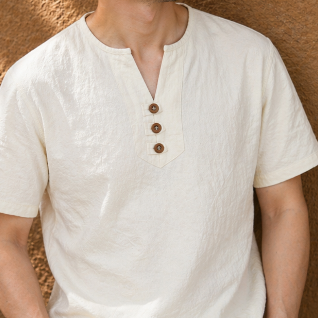 Men's Designer Henley T-Shirt | Short Sleeve