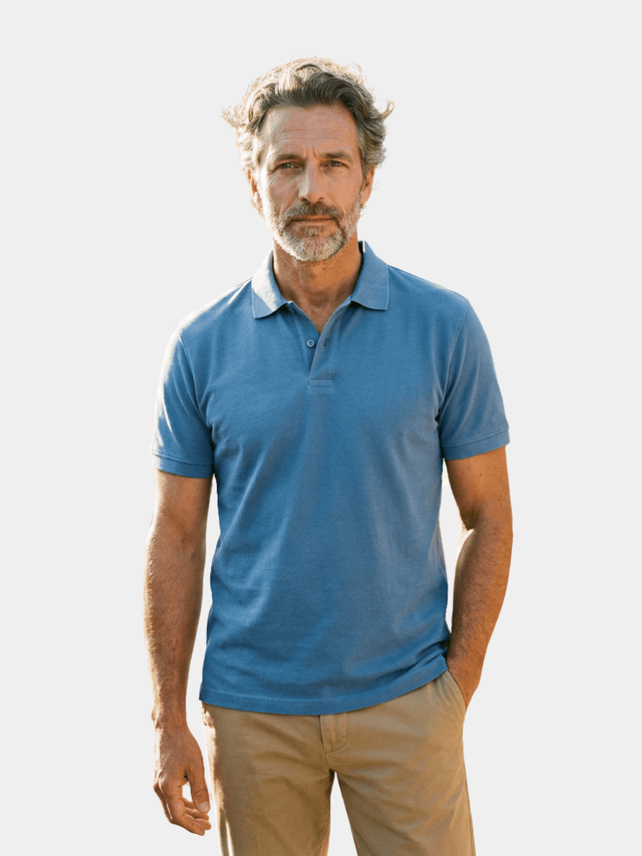 Men's Short Sleeve Pique Polo Shirt | Zip Neck