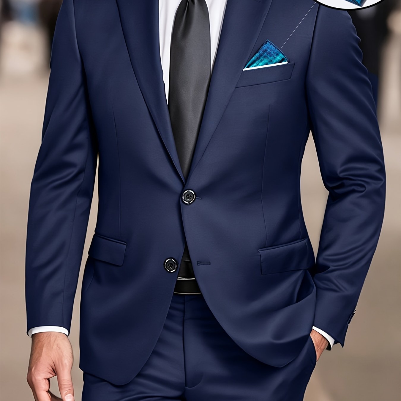 Men's Single-Breasted Peak-Lapel Suit | tailored two-button closure