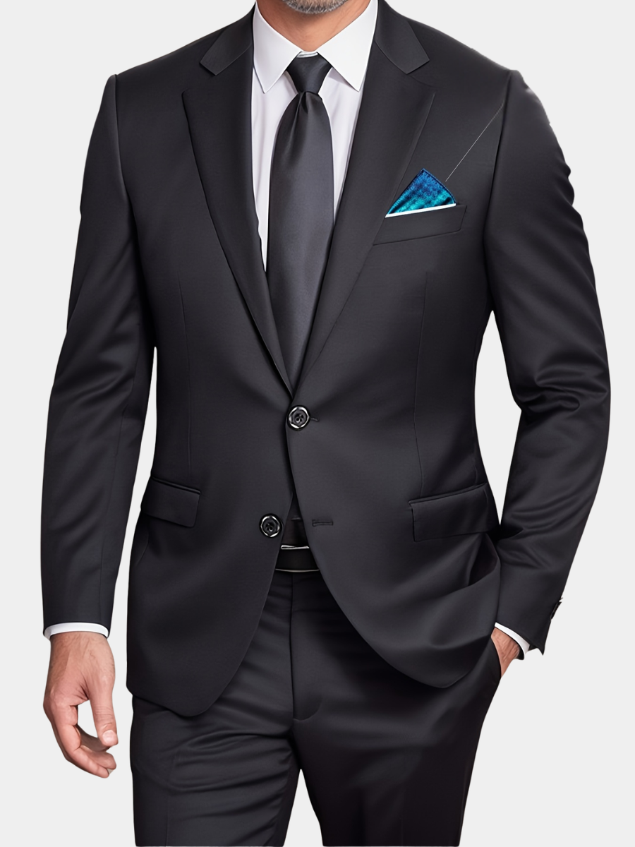 Men's Single-Breasted Peak-Lapel Suit | tailored two-button closure