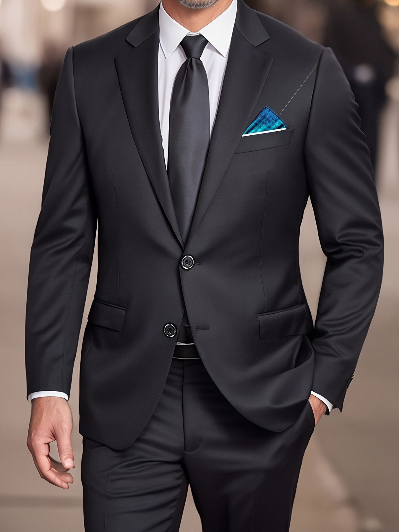 Men's Single-Breasted Peak-Lapel Suit | tailored two-button closure