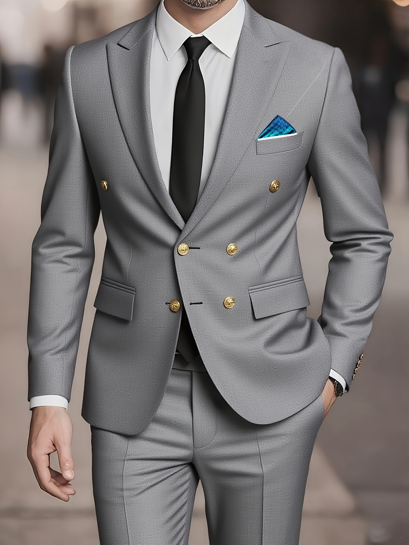 Men's Single-Breasted Peak-Lapel Suit | tailored two-button closure