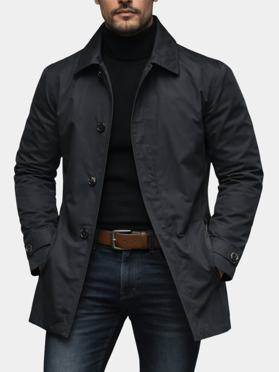 Men's Single-Breasted Mac Coat | Waterproof