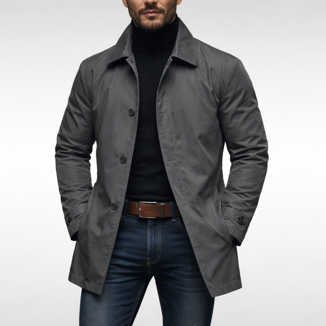 Men's Single-Breasted Mac Coat | Waterproof