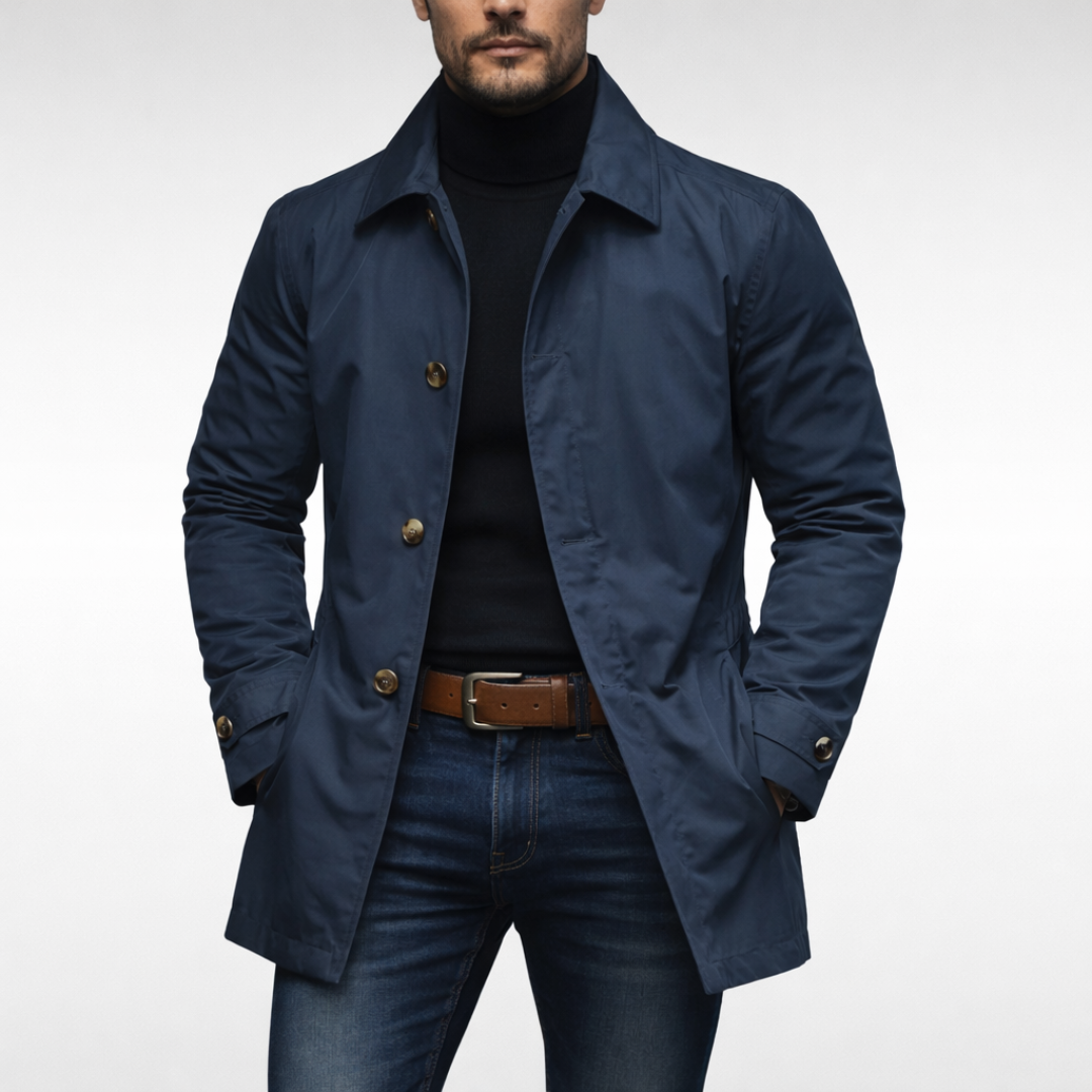 Men's Single-Breasted Mac Coat | Waterproof