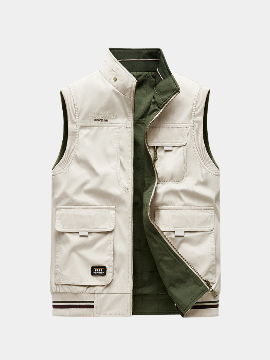 Men's Multi Pocket Utility Gilet | Zip Up