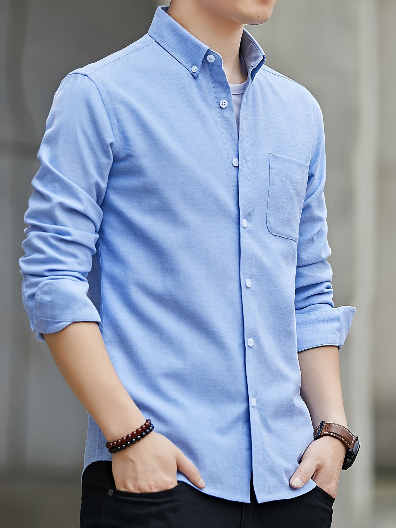 Men's Long Sleeve Oxford Shirt | Slim Fit
