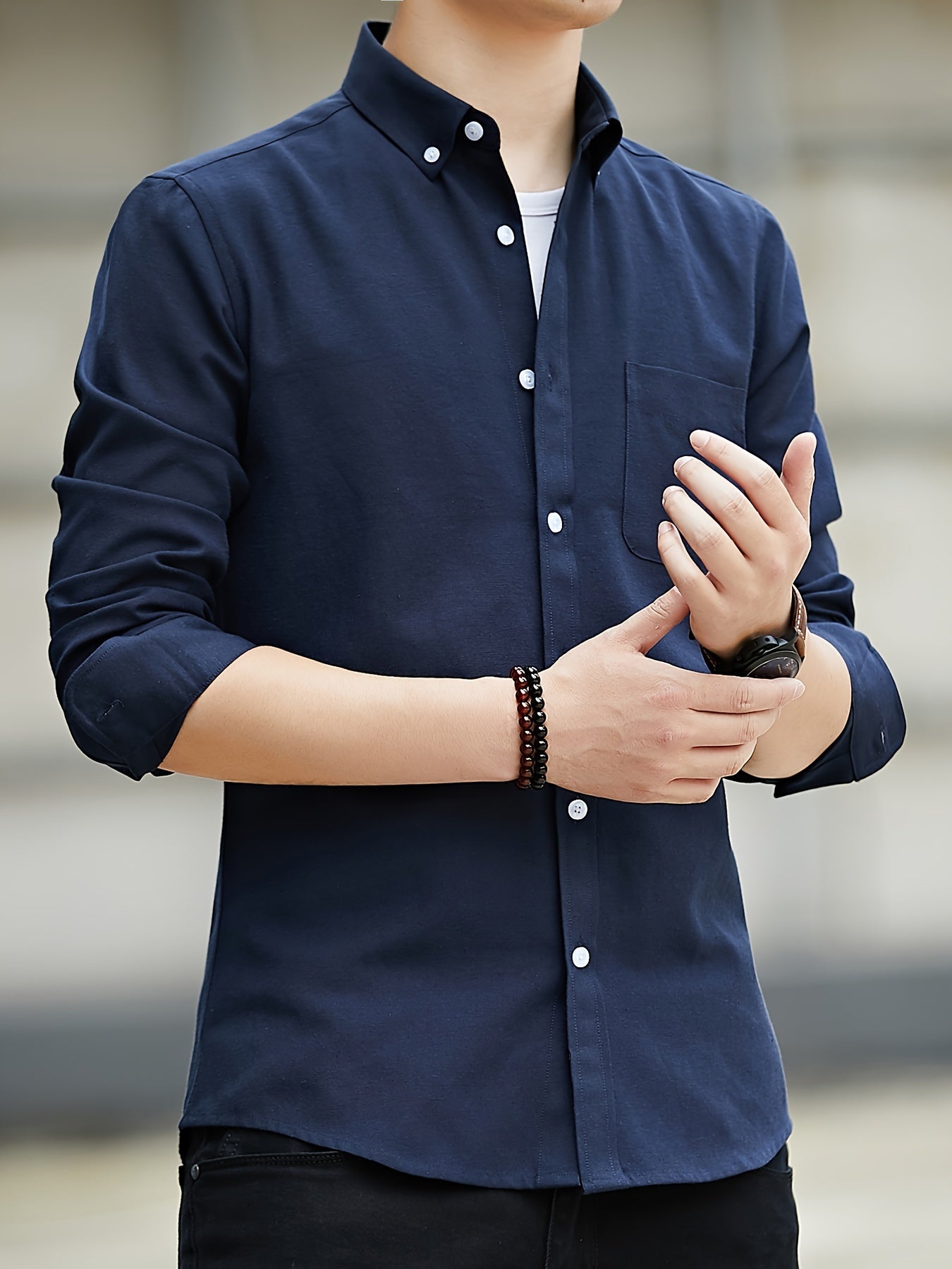 Men's Long Sleeve Oxford Shirt | Slim Fit