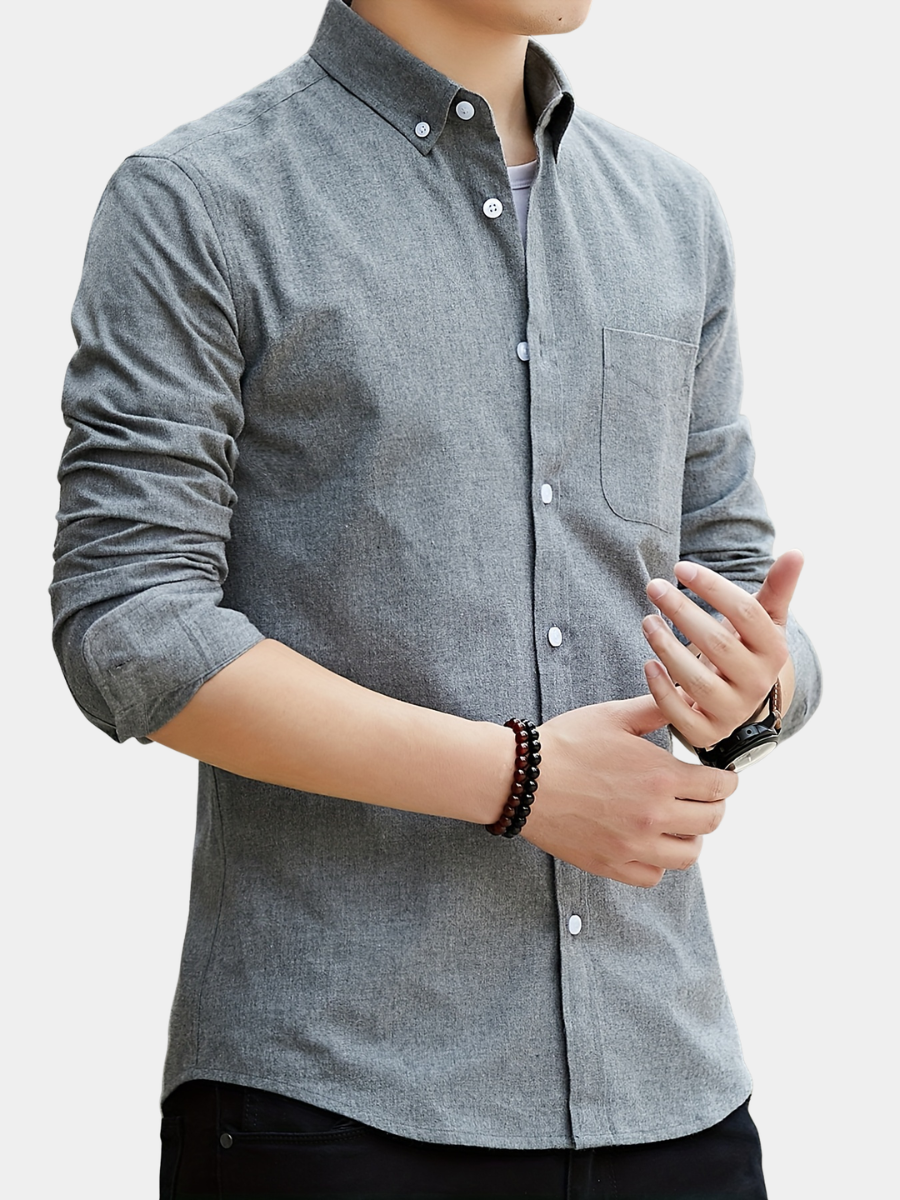 Men's Long Sleeve Oxford Shirt | Slim Fit