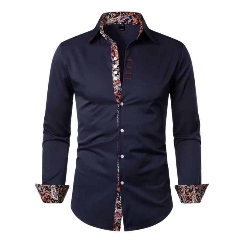 Men's Paisley Collar Shirt | Long Sleeve