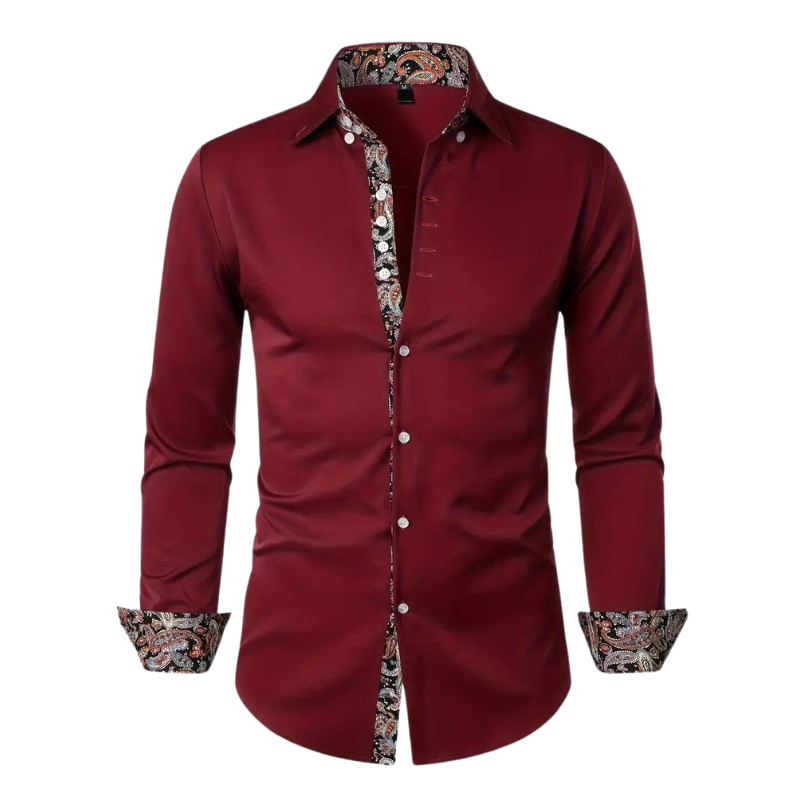 Men's Paisley Collar Shirt | Long Sleeve