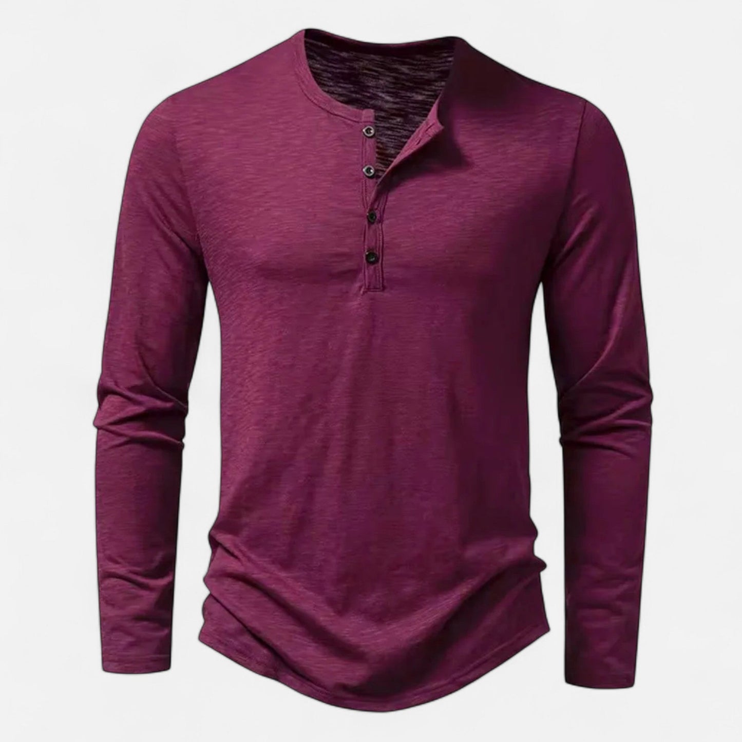 Men's Henley Top T-Shirt | Long Sleeve