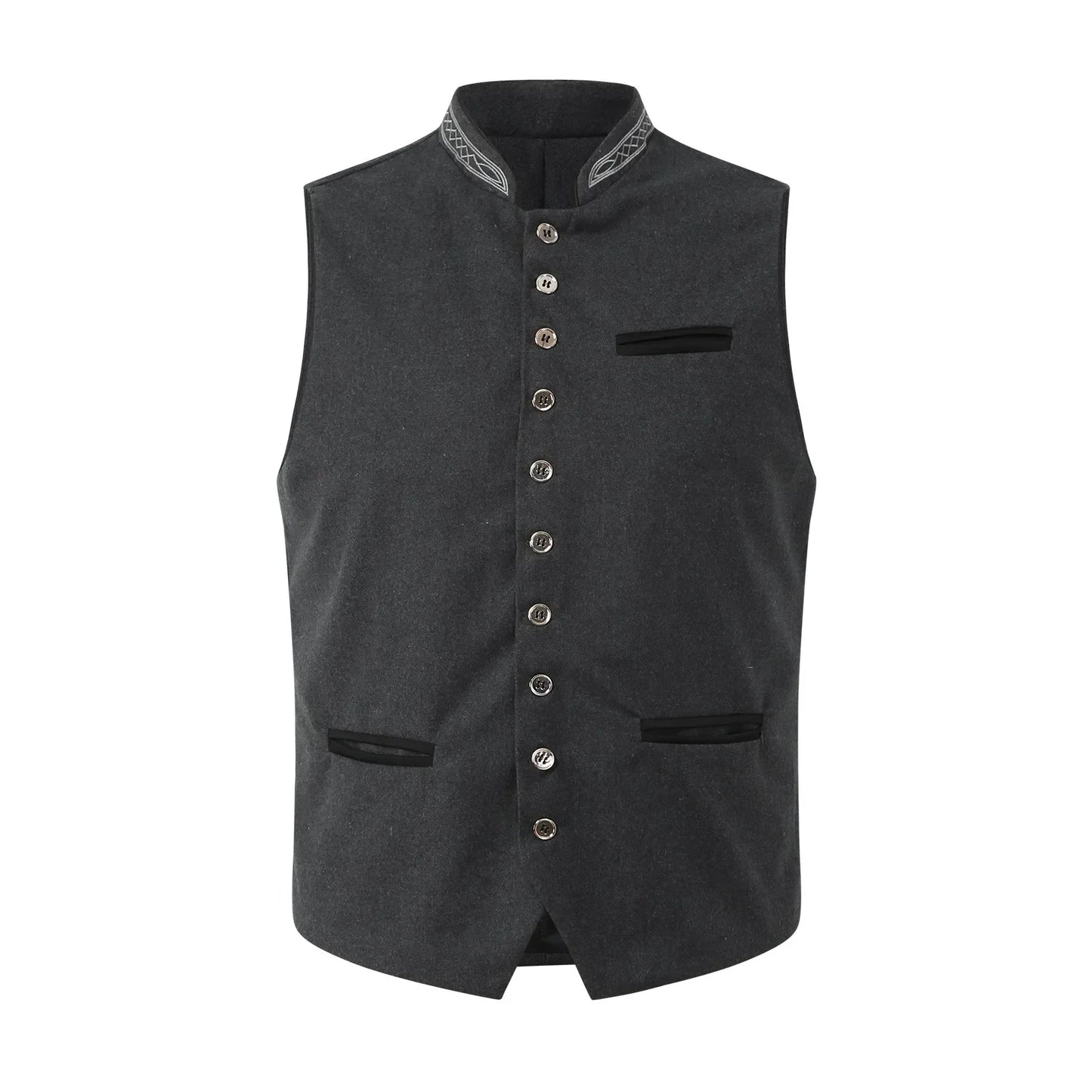 Men's Stand Collar Waistcoat | Button Up