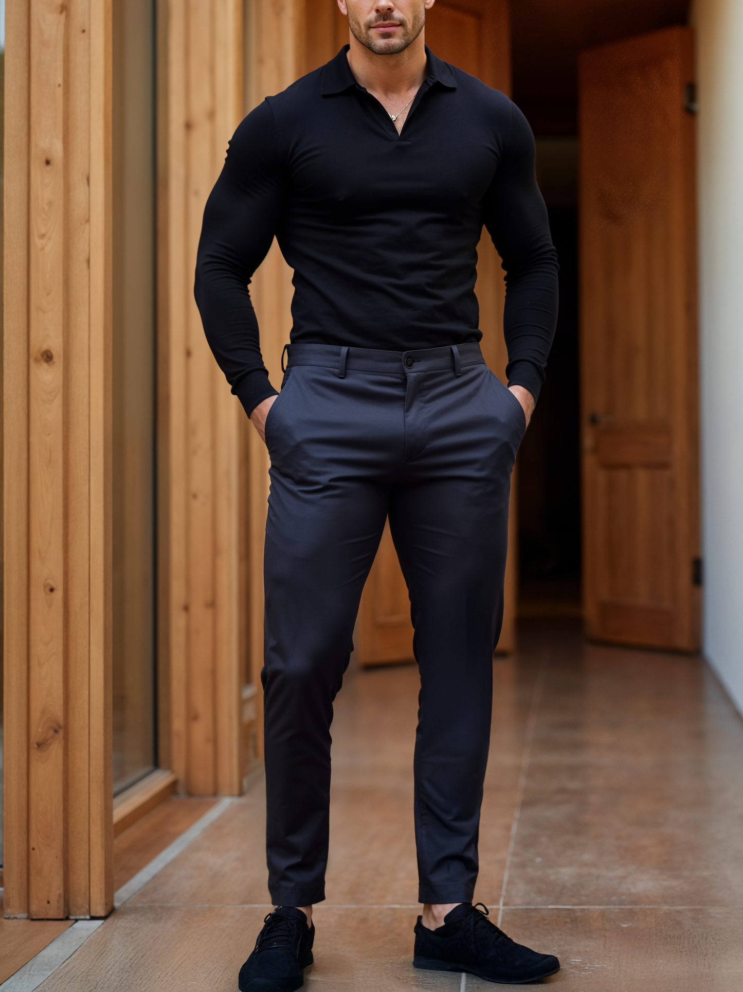 Men's Slim Tapered Chino Trousers | Slim Fit