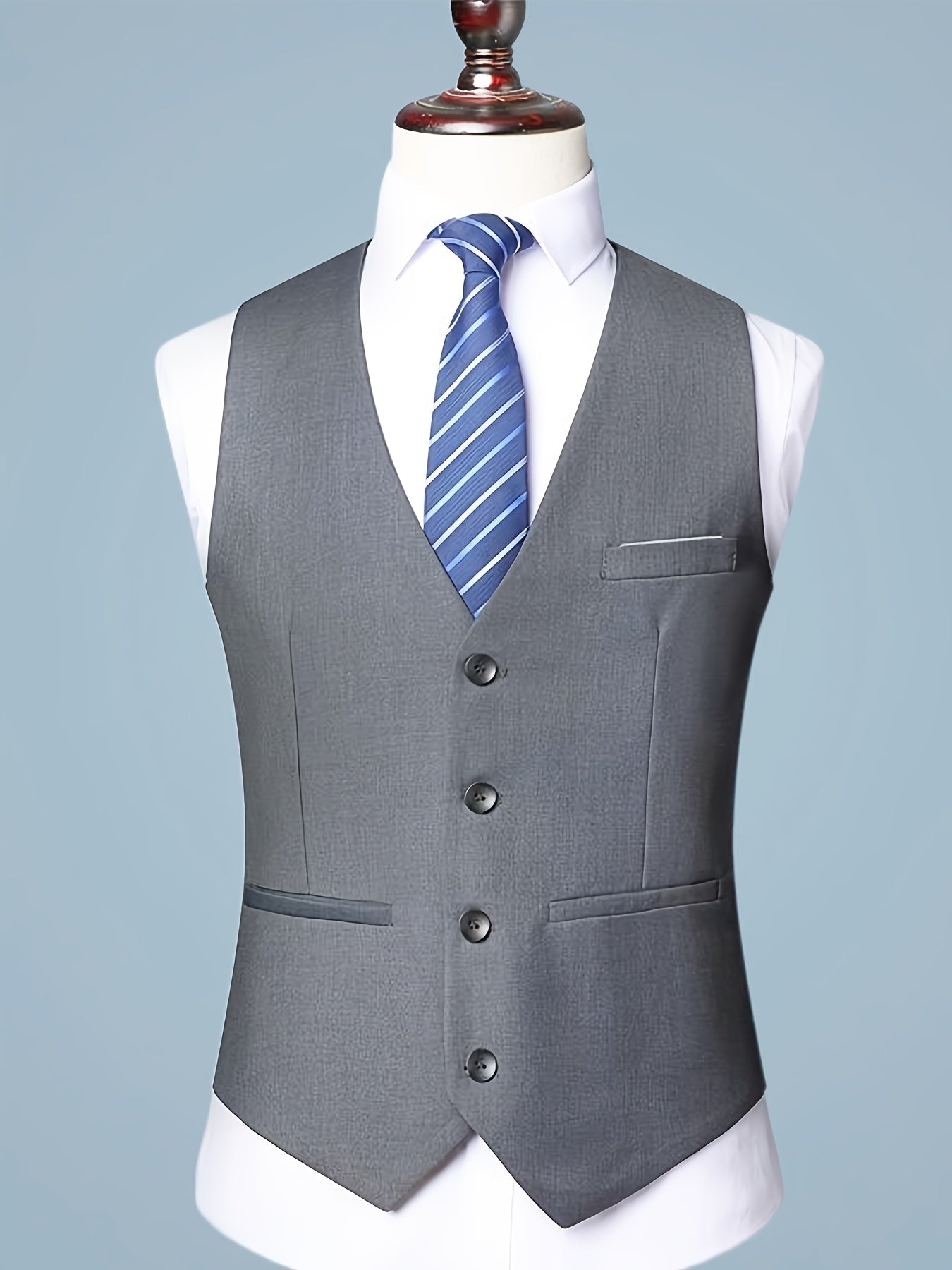 Men's V-Neck Waistcoat Suit | Single Breasted