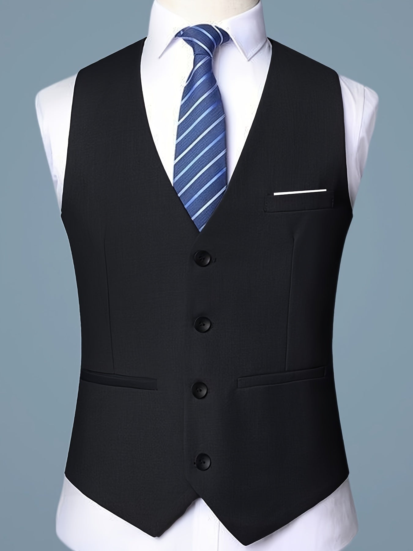 Men's V-Neck Waistcoat Suit | Single Breasted