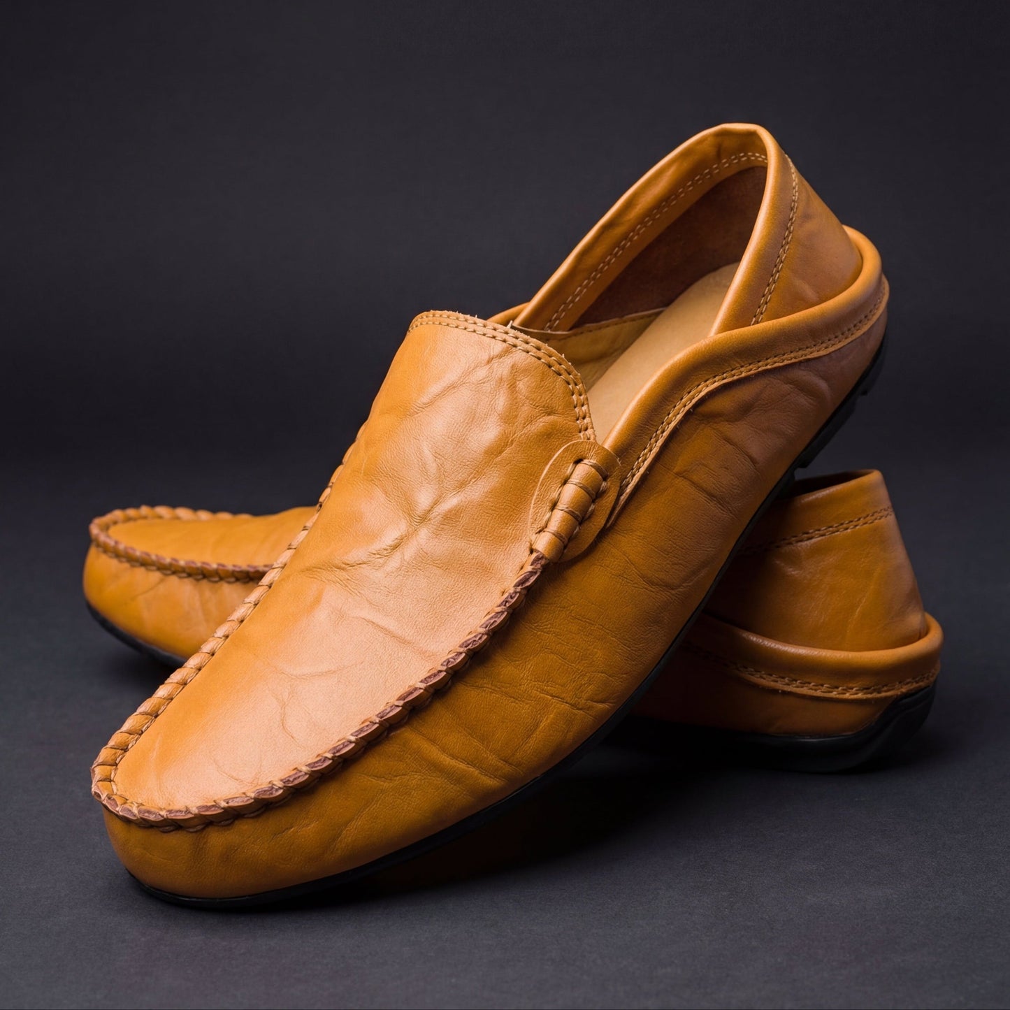 Men's Slip-On Driving Loafers | Moc-Toe Apron Stitch