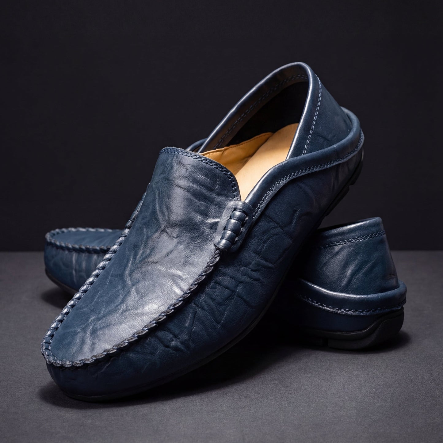 Men's Slip-On Driving Loafers | Moc-Toe Apron Stitch