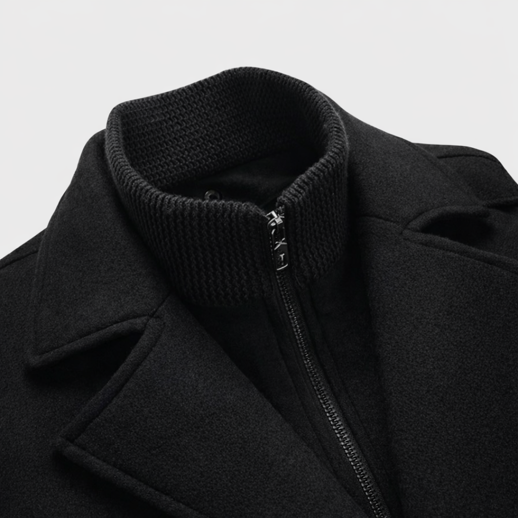 Men's Funnel Neck Coat | Mid Length