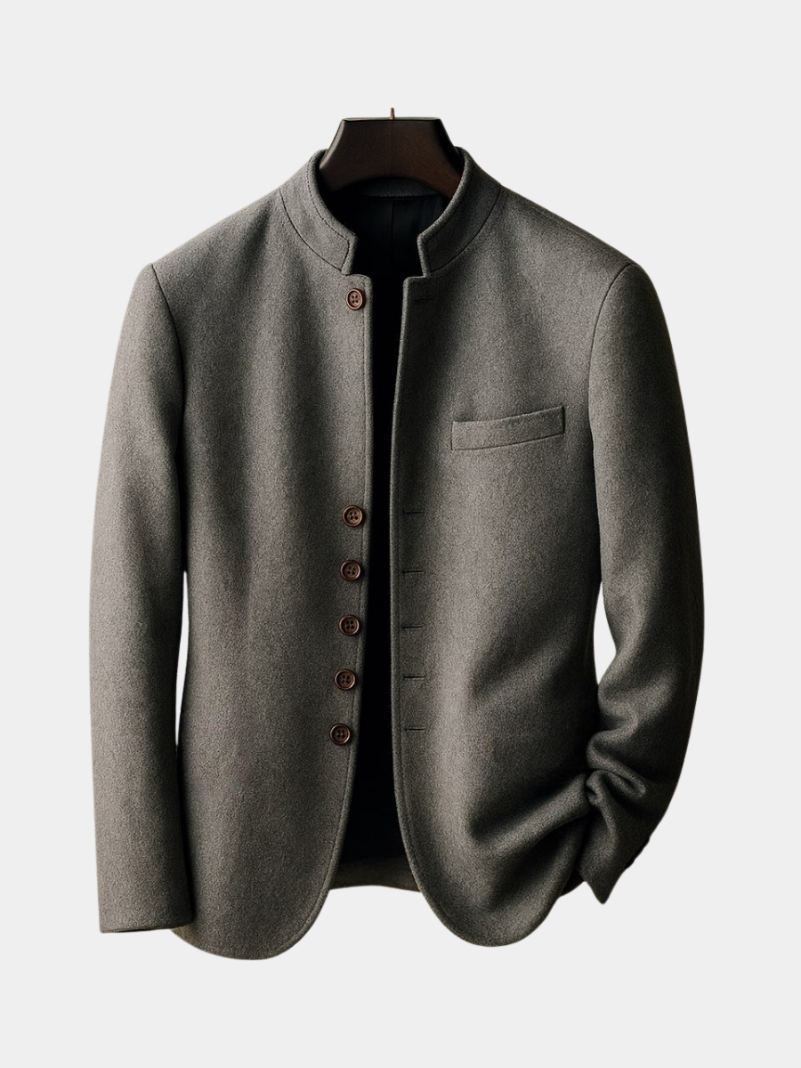 Men's Stand Collar Button Jacket | Slim Fit