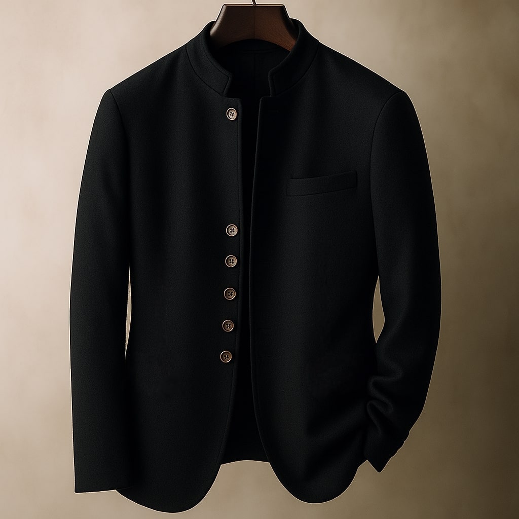 Men's Stand Collar Button Jacket | Slim Fit