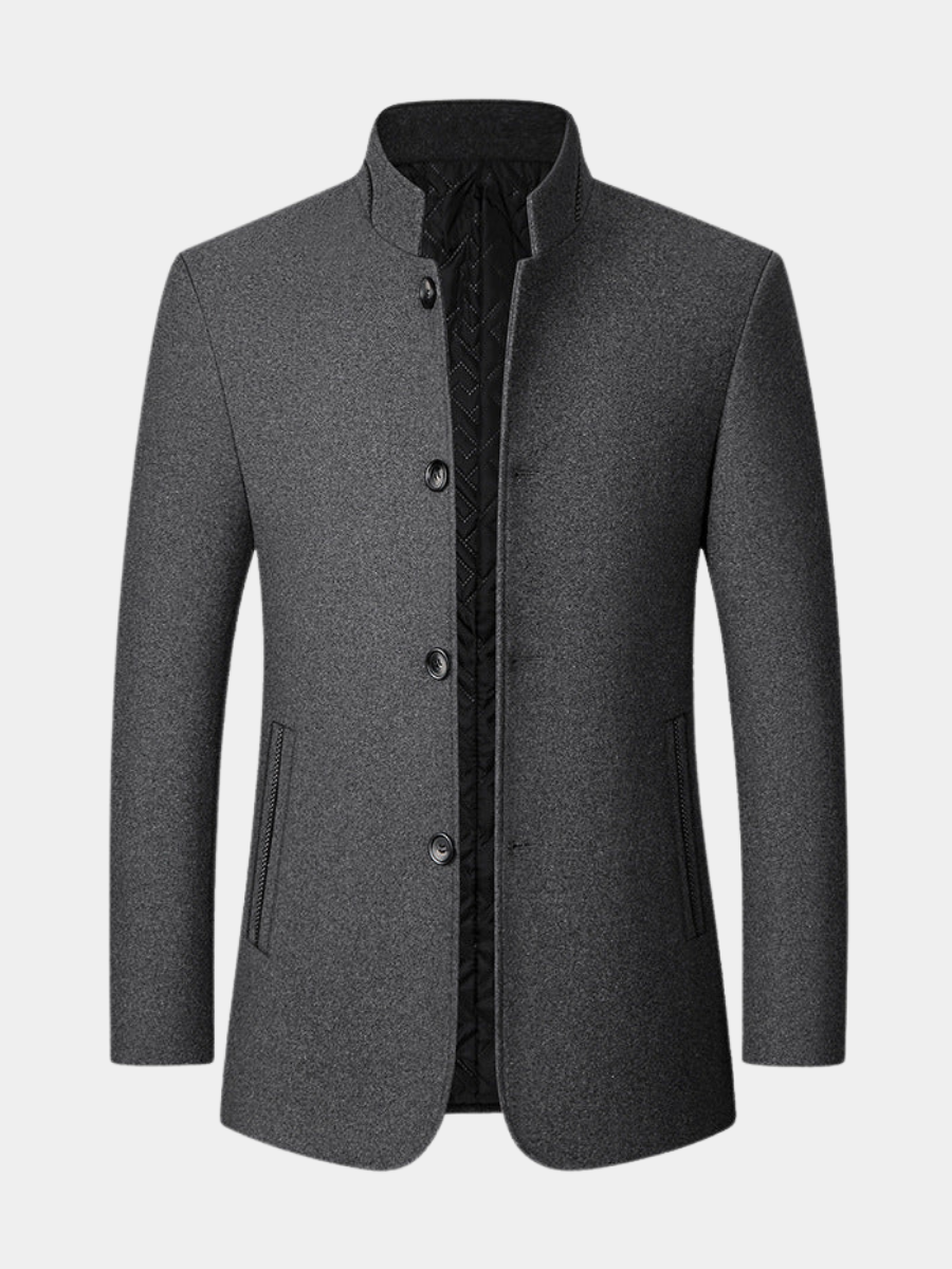 Men's Stand Collar Jacket | Single Breasted