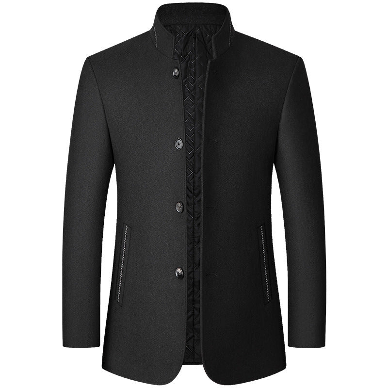 Men's Stand Collar Jacket | Single Breasted