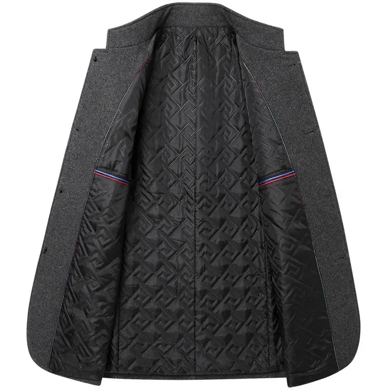 Men's Stand Collar Jacket | Single Breasted