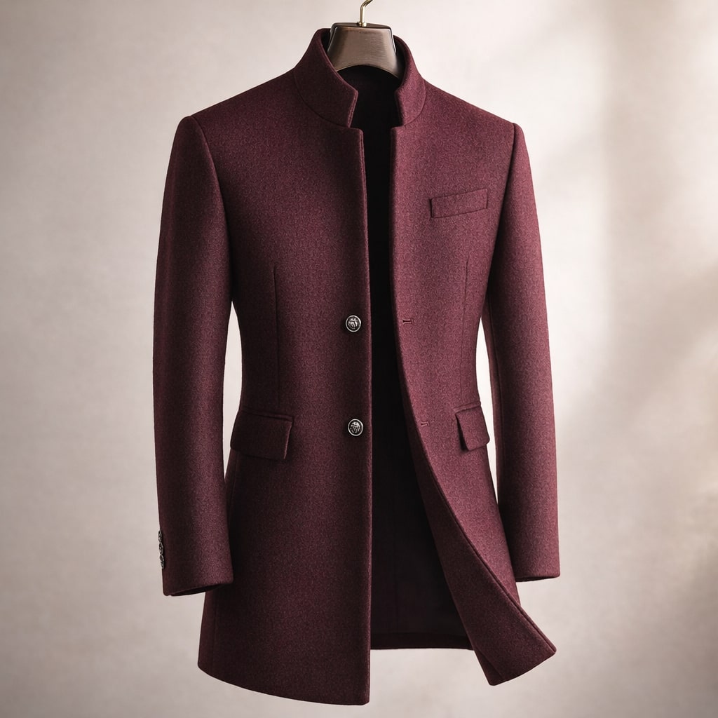 Men's Stand Collar Coat | Longline