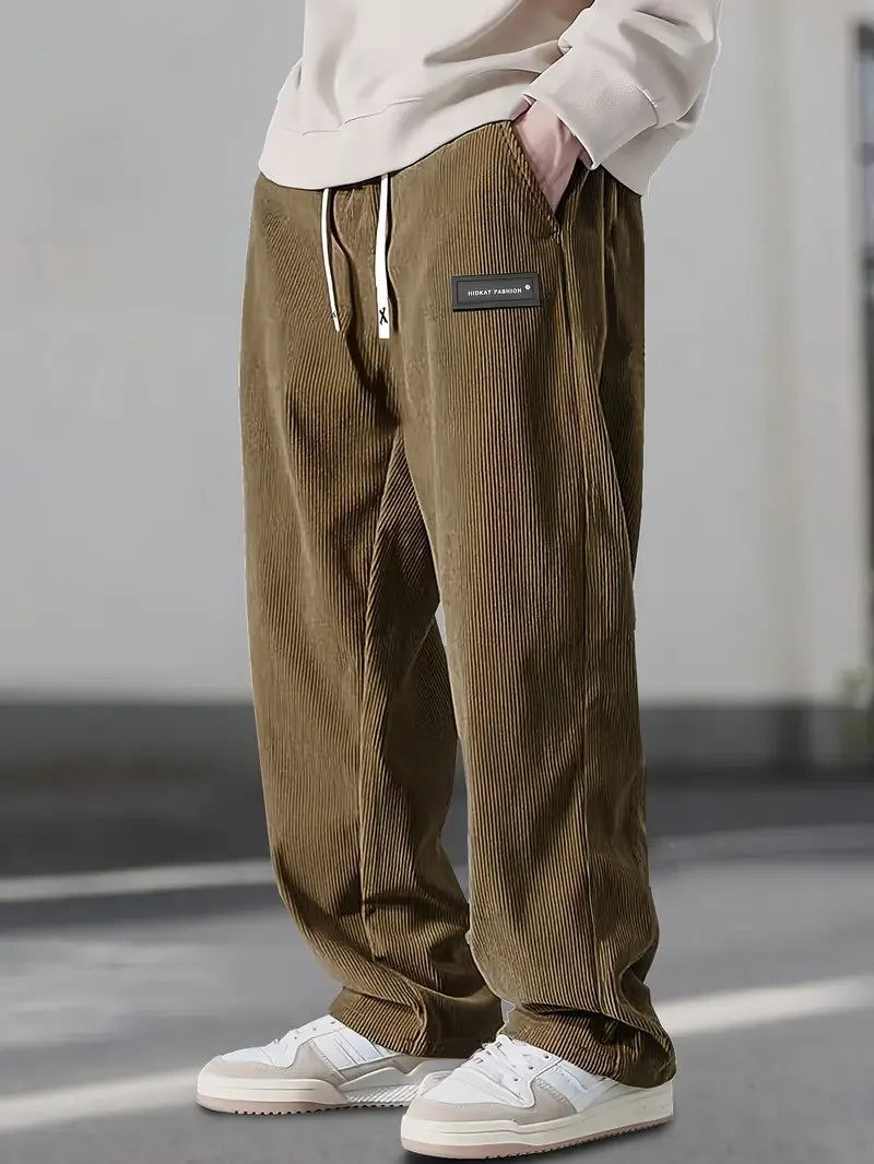 Men's Wide Leg Trousers | Drawstring Waist