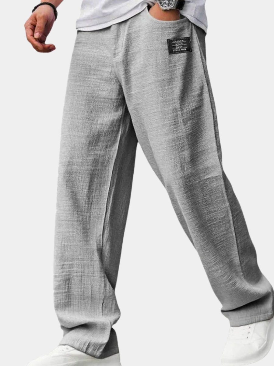 Men's Relaxed Straight Leg Trousers | Loose Fit