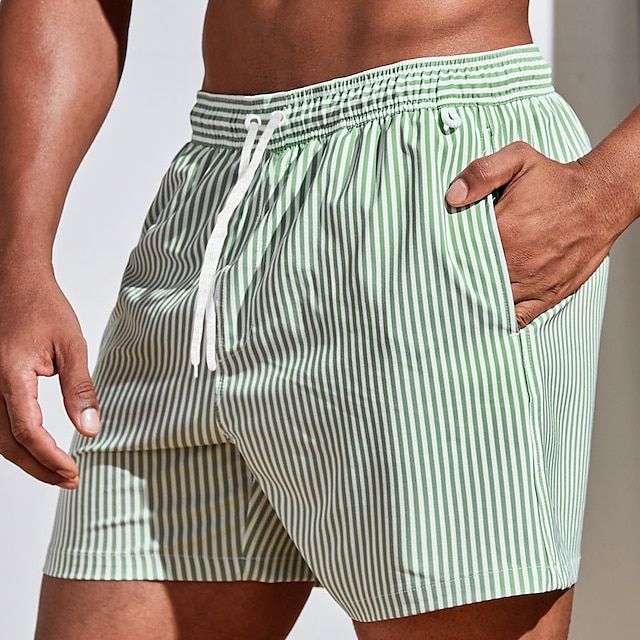 Men's Striped Swim Shorts | Short Length