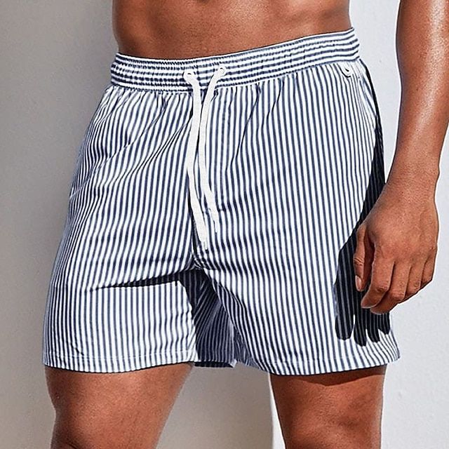 Men's Striped Swim Shorts | Short Length