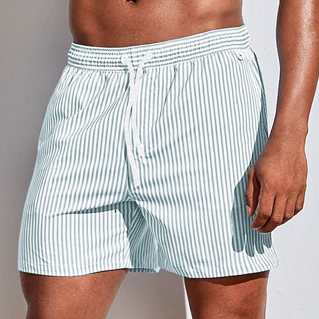 Men's Striped Swim Shorts | Short Length